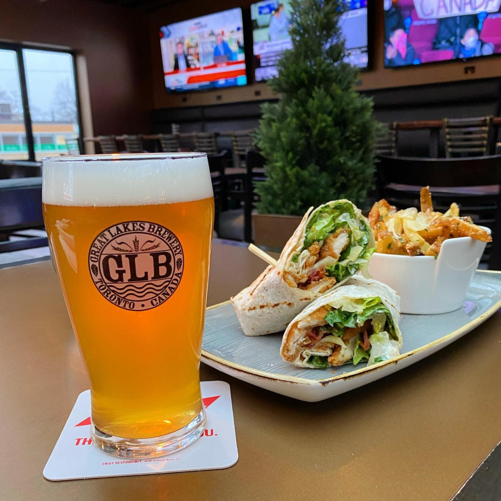 Breaded Chicken Caesar Wrap with Great Lakes Beer