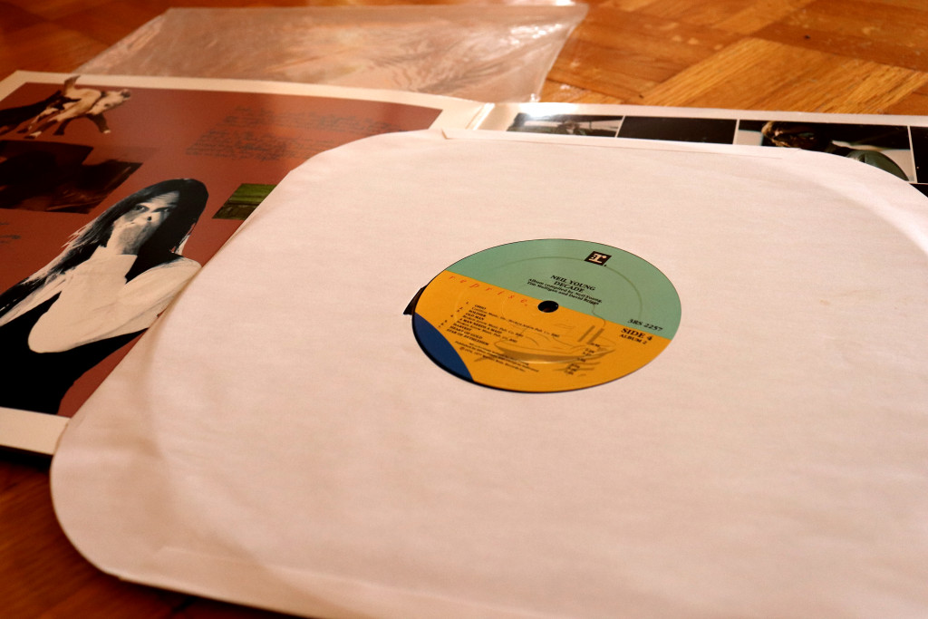 Vinyl records with paper sleeves