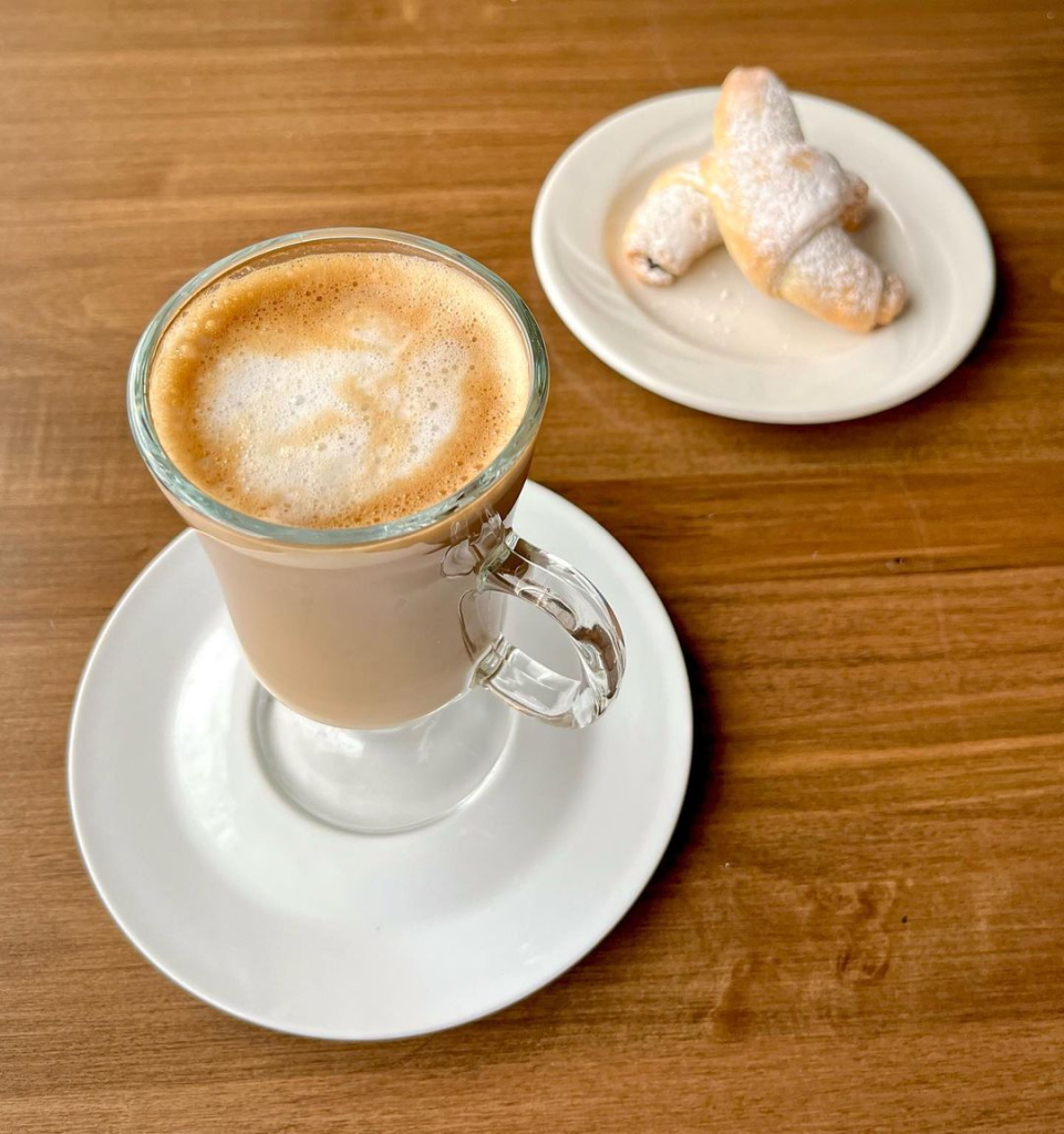 Flakey cookie and morning coffee